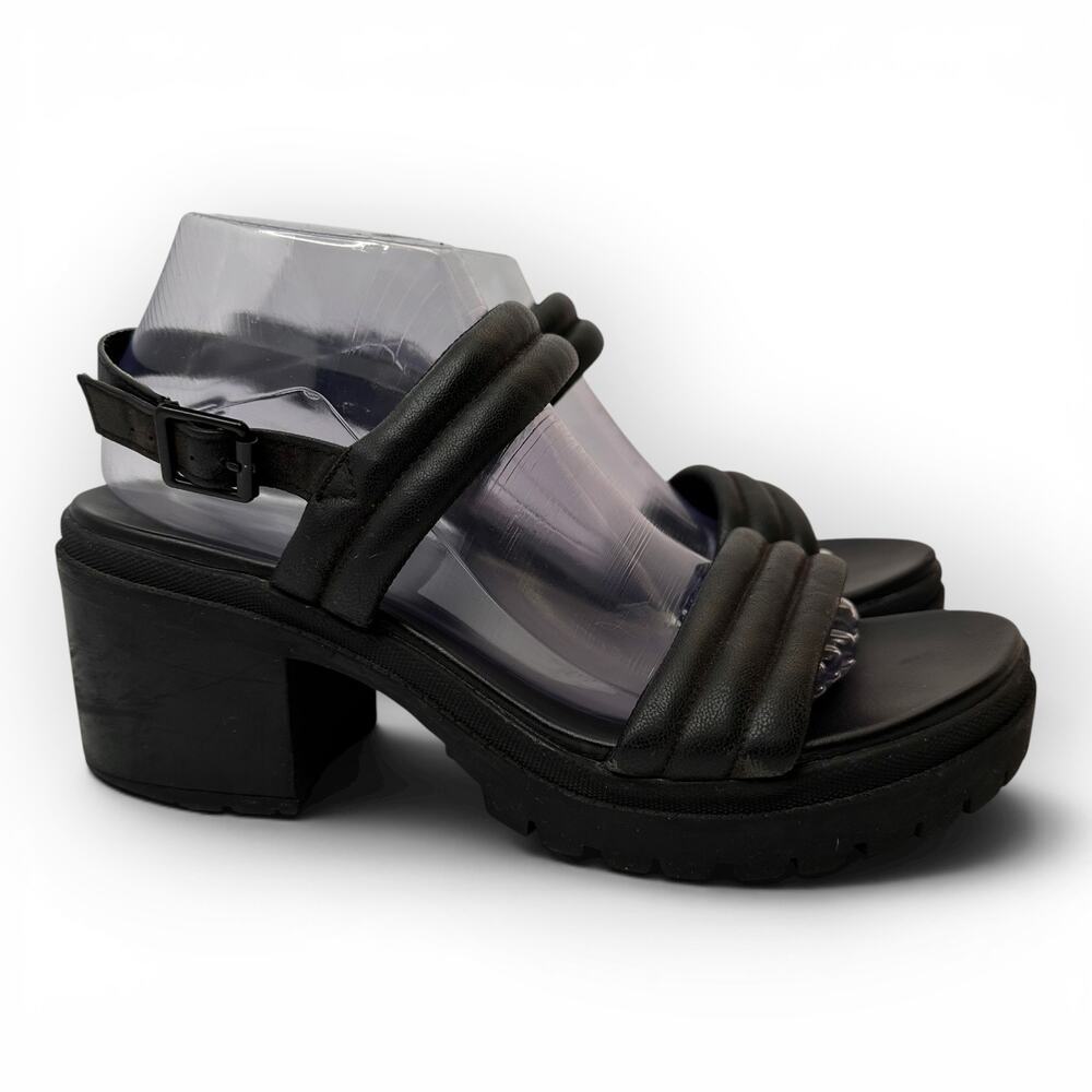 MIA Womens size 10 Laurena Block Heel Sandals Black Y2k Style Festival mh1650